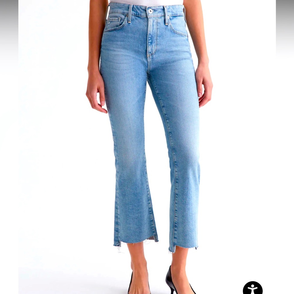 AG high rise boot cup cropped jeans